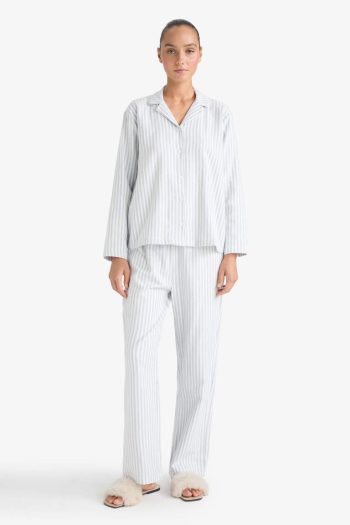 Striped Long Sleeve Top and Pants Pajama Set