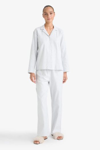 Striped Long Sleeve Top and Pants Pajama Set