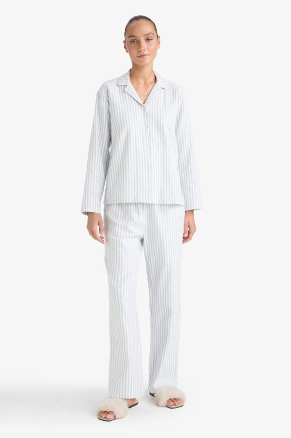 Striped Long Sleeve Top and Pants Pajama Set