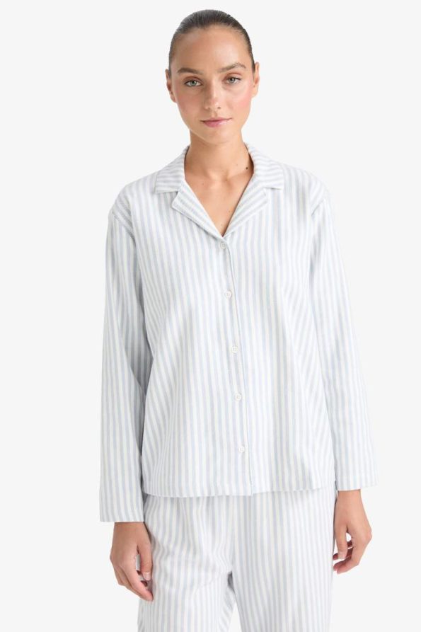 Striped Long Sleeve Top and Pants Pajama Set