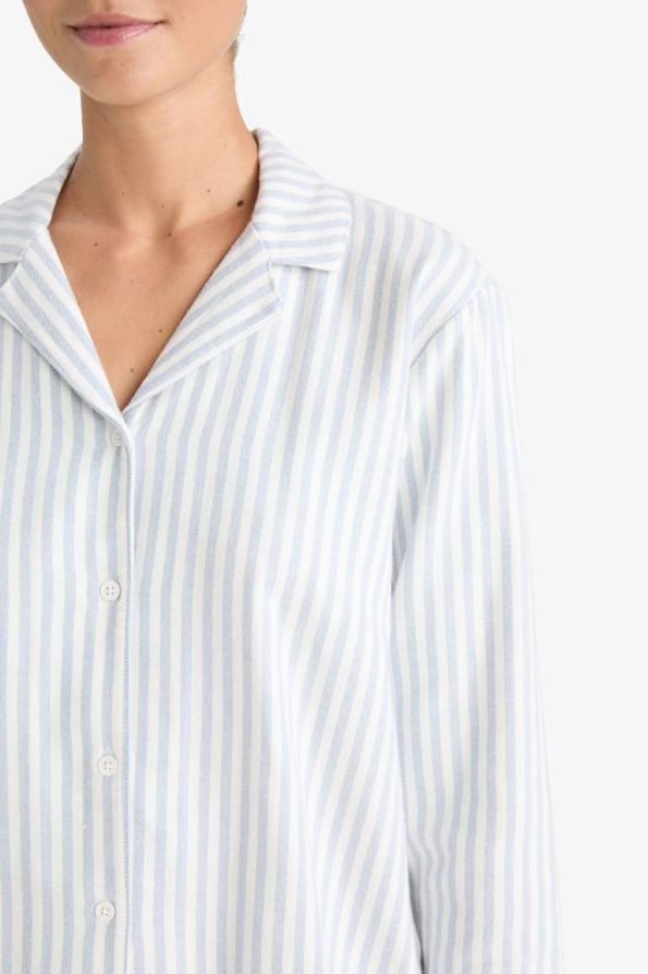 Striped Long Sleeve Top and Pants Pajama Set