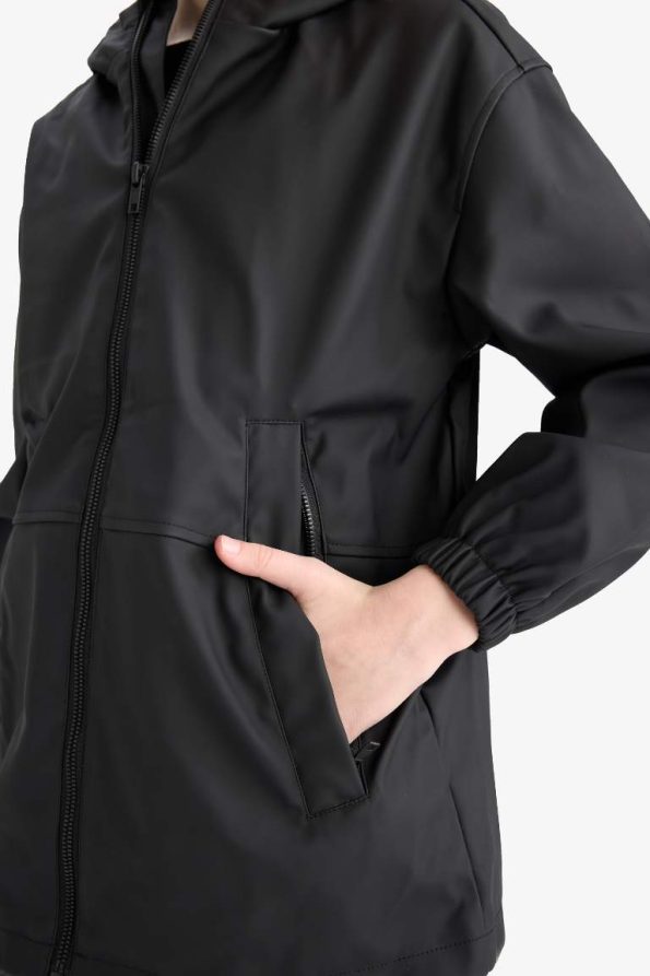 Boys' Waterproof Hooded Zip-Up Raincoat