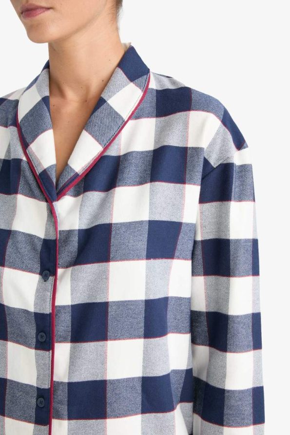 Regular Fit Checkered Long Sleeve Pajama Set