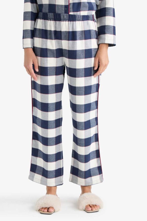 Regular Fit Checkered Long Sleeve Pajama Set
