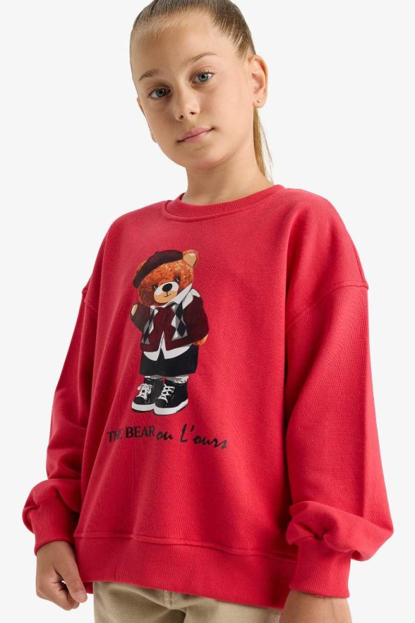 Girls' Oversized Wide Fit Printed Sweatshirt