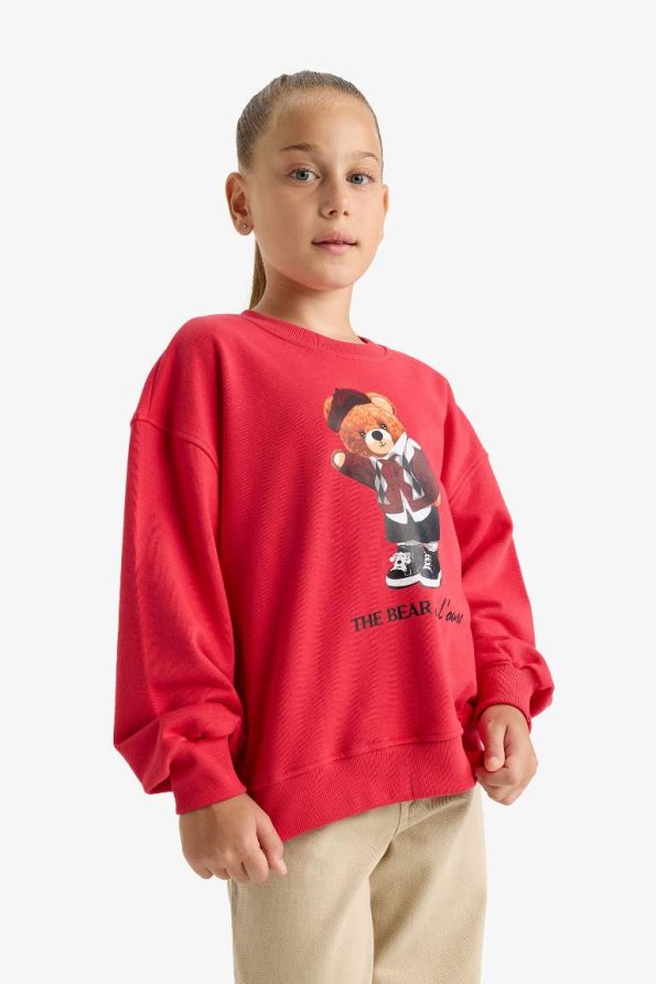 Girls' Oversized Wide Fit Printed Sweatshirt