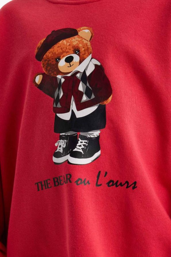 Girls' Oversized Wide Fit Printed Sweatshirt