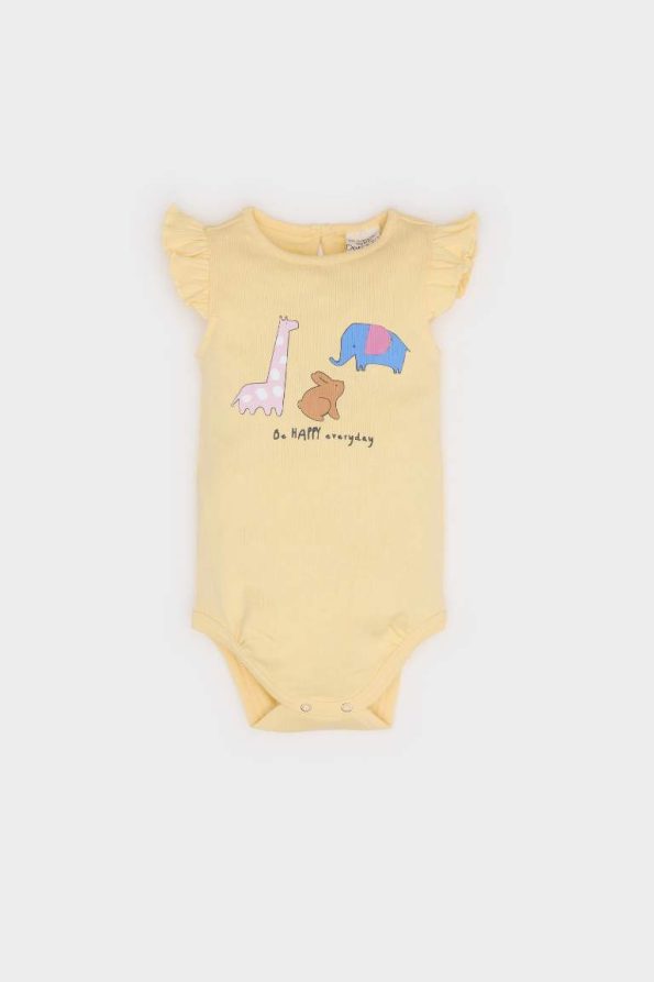 Baby Girls' Newborn Short Sleeve Animal Print Bodysuit