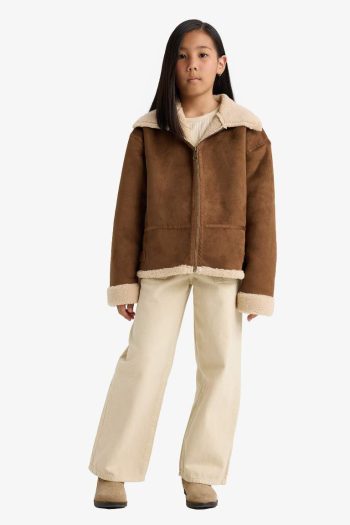 Girls' Plush Lined Zipper Jacket
