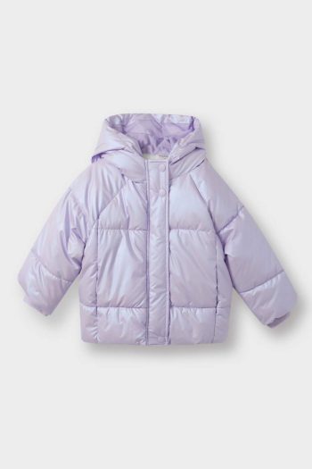 Girls' Hooded Zip-Up Puffer Jacket