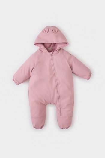Girls' Waterproof Hooded Zip-Up Snowsuit