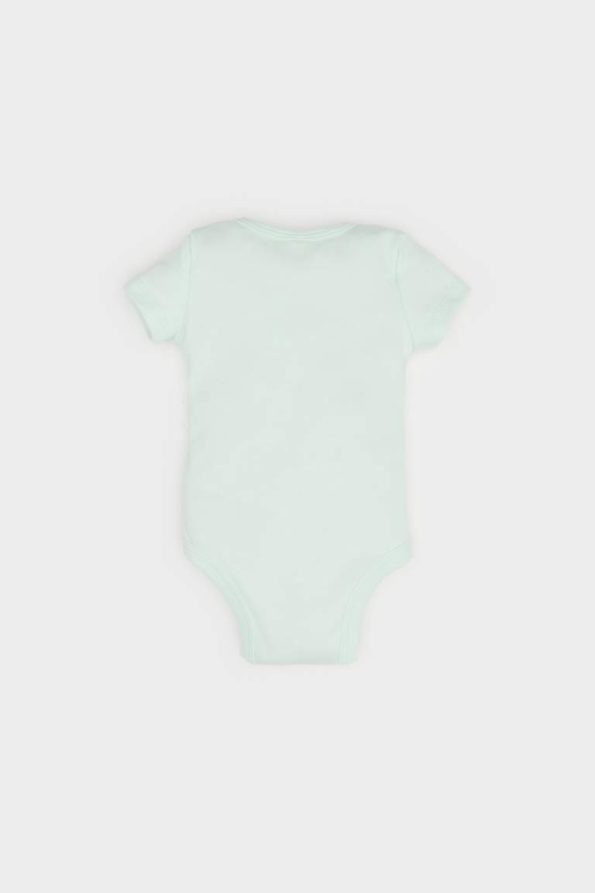 Baby Girl Newborn Printed Ribbed Short Sleeve Bodysuit