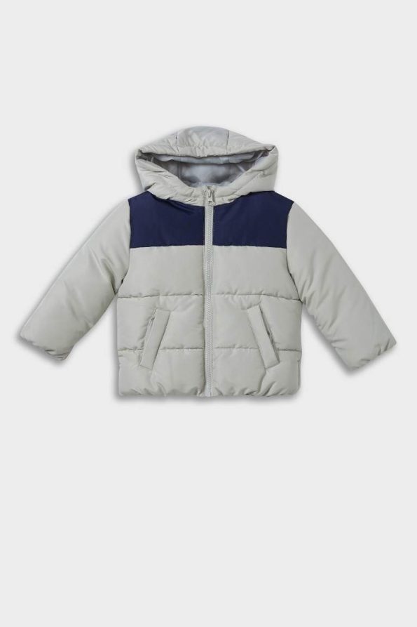 Boys' Waterproof Hooded Zip-Up Puffer Jacket