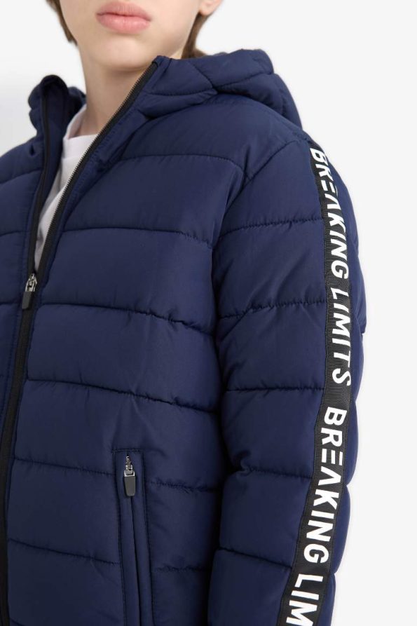 Boys' Water-Resistant Hooded Fleece-Lined Puffer Jacket