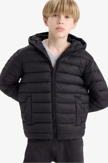 Boys' Water-Resistant Hooded Puffer Jacket