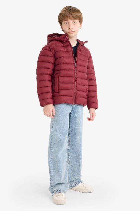 Boys' Water-Resistant Hooded Zip-Up Puffer Jacket