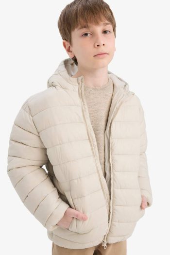 Boys' Water-Resistant Hooded Zip-Up Puffer Jacket