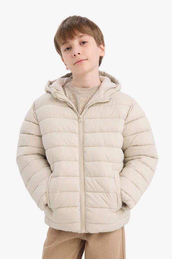 Boys' Water-Resistant Hooded Zip-Up Puffer Jacket