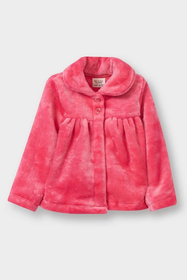 Girls' Baby Velvet Buttoned Cardigan