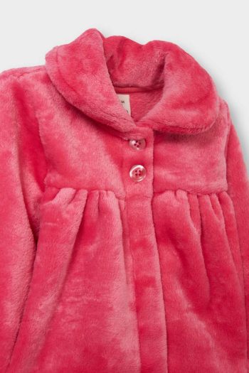 Girls' Baby Velvet Buttoned Cardigan