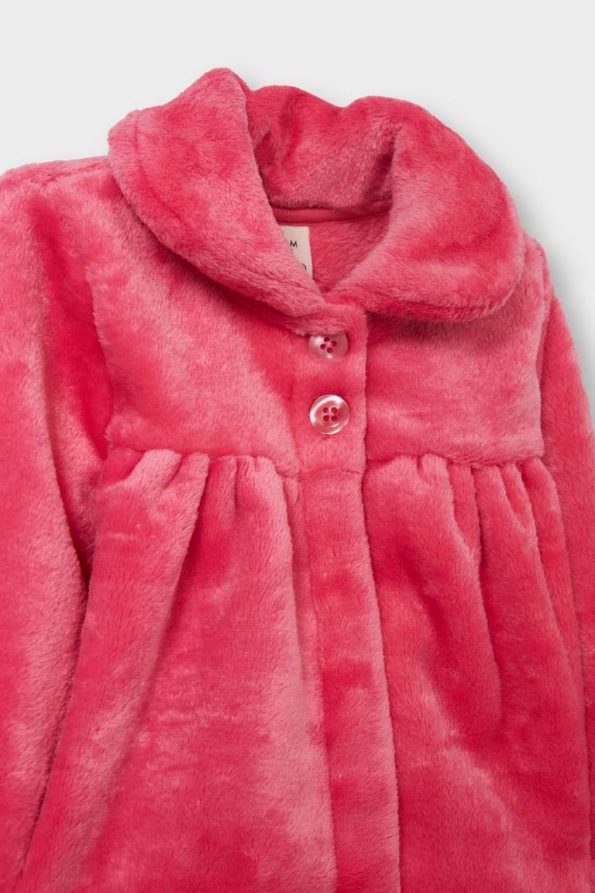 Girls' Baby Velvet Buttoned Cardigan