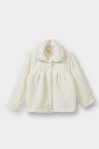 Girls' Baby Buttoned Plush Cardigan