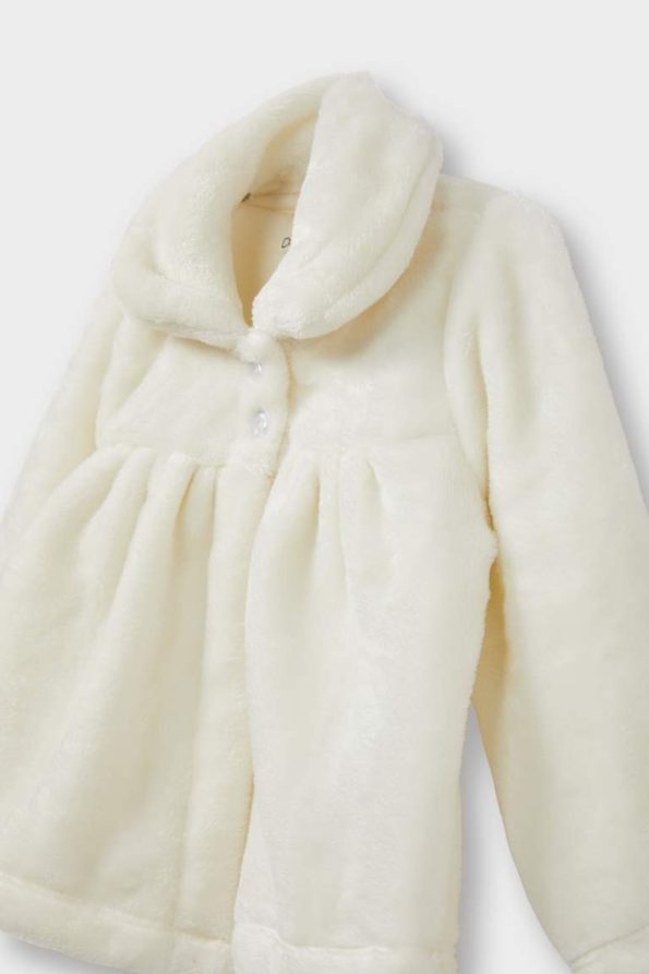Girls' Baby Buttoned Plush Cardigan