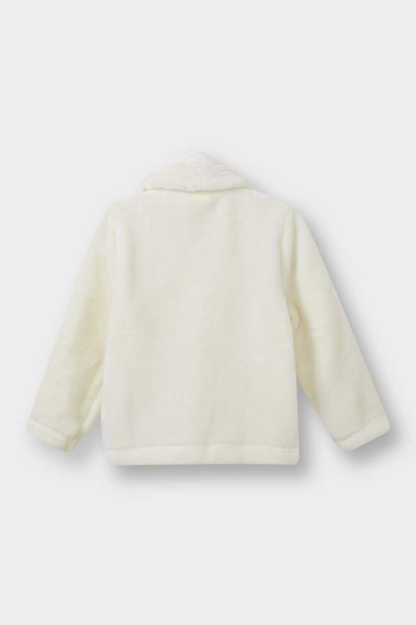 Girls' Baby Buttoned Plush Cardigan