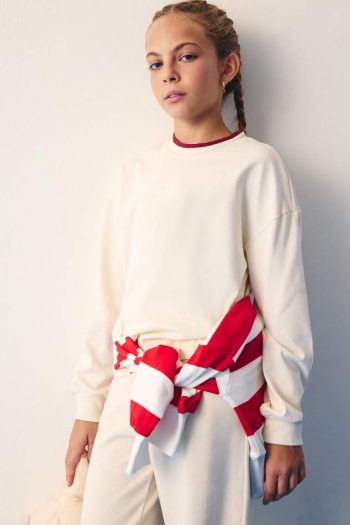 Girls' Relax Fit Crew Neck Long Sleeve School T-Shirt
