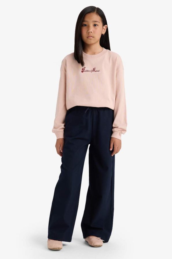 Girls' Relaxed Fit Printed Crew Neck Sweatshirt