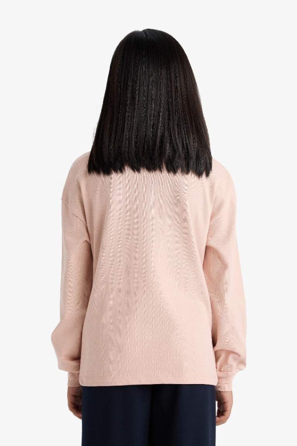 Girls' Relaxed Fit Printed Crew Neck Sweatshirt