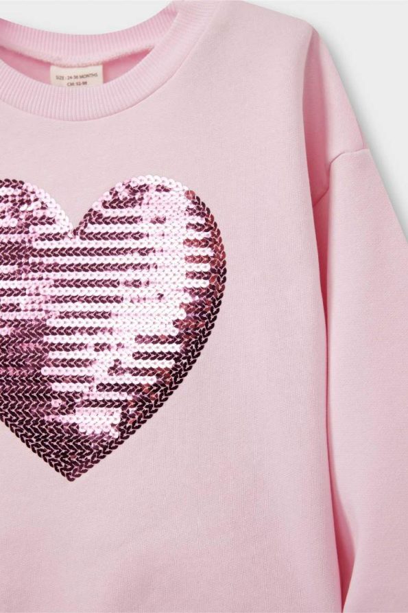 Girls' Baby Crew Neck Printed Sweatshirt