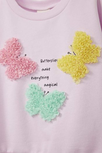 Girls' Soft Fleece Lined Printed Sweatshirt