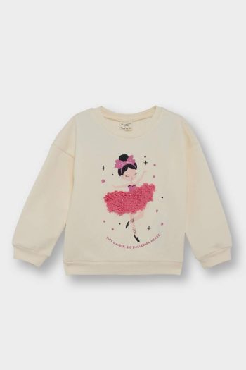 Girls' Baby Ballerina Printed Soft Fleece Sweatshirt