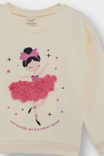 Girls' Baby Ballerina Printed Soft Fleece Sweatshirt