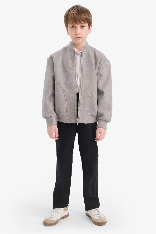 Boys' College Style Zip-Up Bomber Jacket