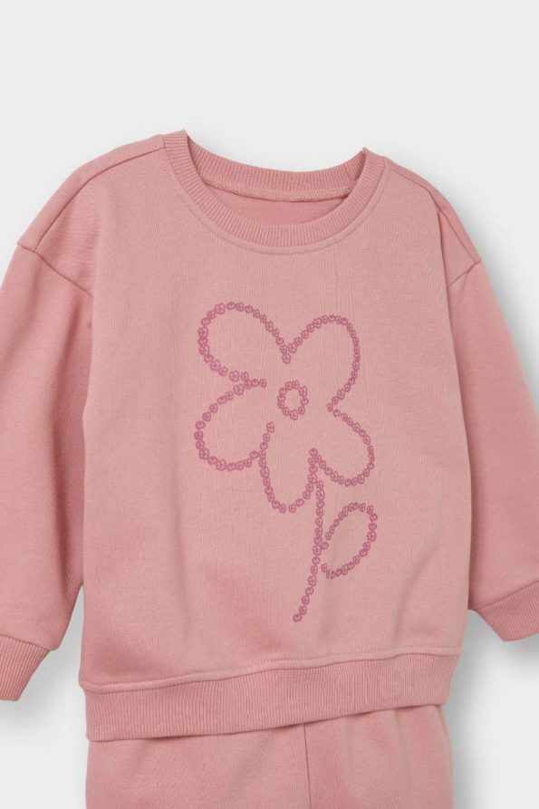 Girls' Baby 2-Piece Soft Fleece Printed Sweatshirt and Joggers Set