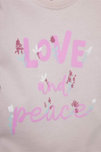 Girls' Printed Long Sleeve Crew Neck T-Shirt