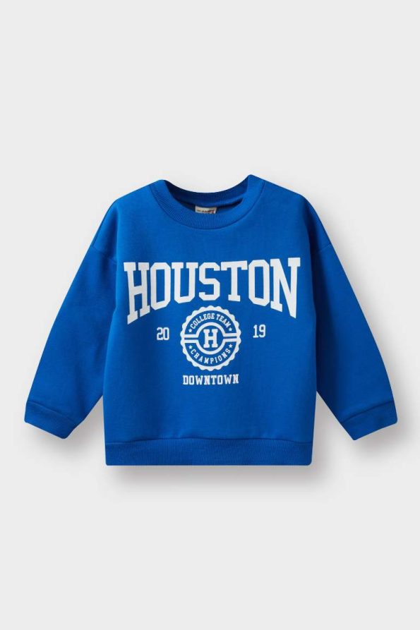 Boys' Soft-Fleece Lined Printed Crewneck Sweatshirt