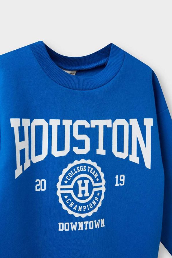 Boys' Soft-Fleece Lined Printed Crewneck Sweatshirt