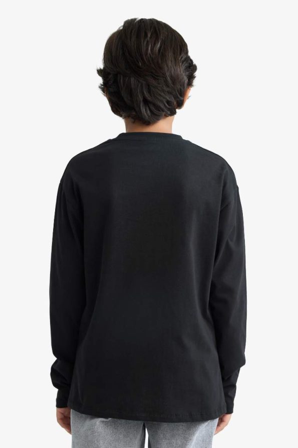 Boys' Printed Long Sleeve Bicycle Neck T-Shirt