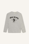 Boys' Printed Long Sleeve T-Shirt with Crew Neck