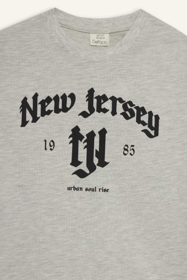 Boys' Printed Long Sleeve T-Shirt with Crew Neck