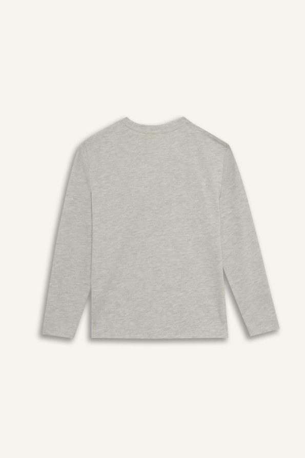 Boys' Printed Long Sleeve T-Shirt with Crew Neck