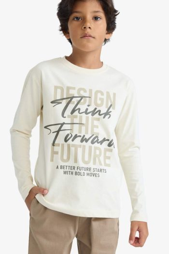 Boys' Printed Long Sleeve Crew Neck T-Shirt