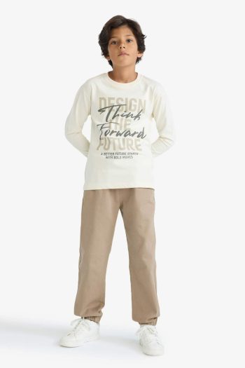 Boys' Printed Long Sleeve Crew Neck T-Shirt