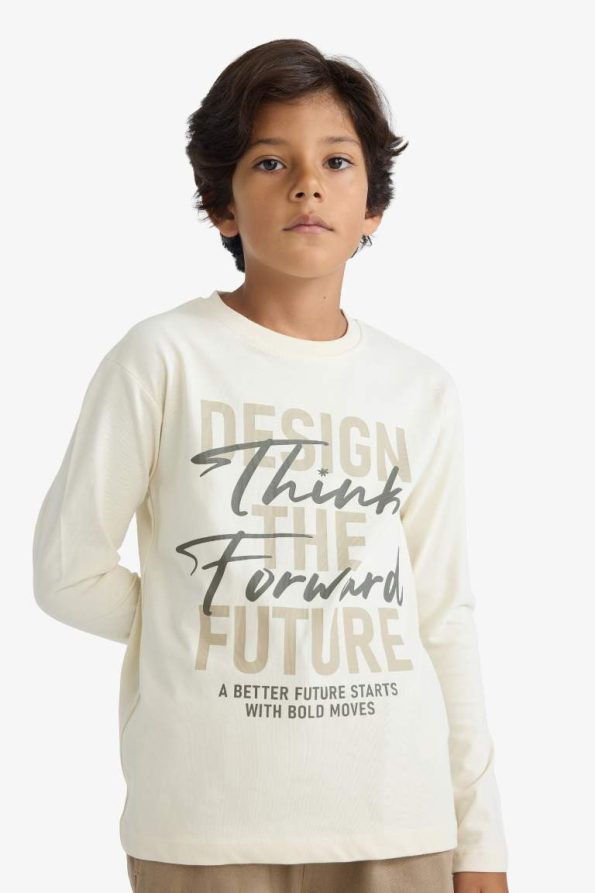 Boys' Printed Long Sleeve Crew Neck T-Shirt