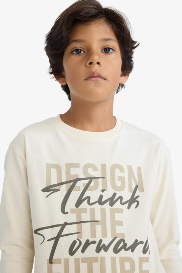 Boys' Printed Long Sleeve Crew Neck T-Shirt