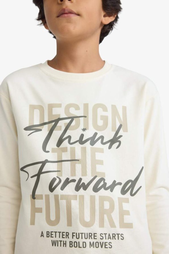 Boys' Printed Long Sleeve Crew Neck T-Shirt