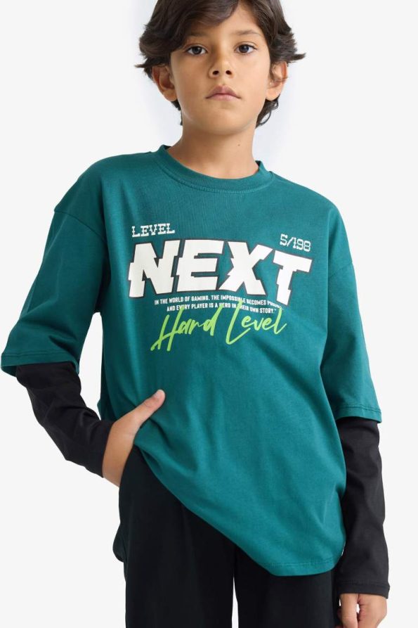 Boys' Oversized Graphic Long Sleeve T-Shirt